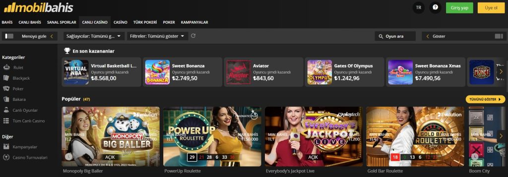 Mobilbahis757 Canlı Casino Oyunları